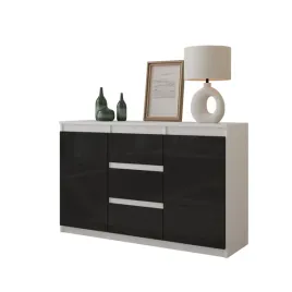 komoda-bialy-mat-czarny-polysk-120-cm-szeroka-2-drzwi-2-polki-3-szuflady