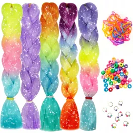 zestaw-wlosy-syntetyczne-kolorowe-brokatowe-ombre-5szt-koraliki-gumki