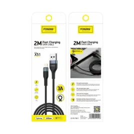 foneng-kabel-x51-lightning-3a-2m-czarny