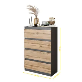 komoda-60-cm-antracyt-dab-wotan-4-szuflady-salon-sypialnia