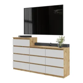 duza-komoda-gabriel-160-cm-szafka-zestaw-10-szuflad-dab-wotan-bialy-mat