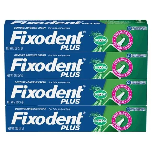 Klej do protez zębowych mocujący mocny fresh Scope Plus Fixodent 4-pak 57 g