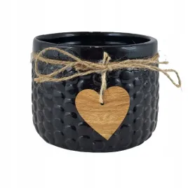 doniczka-oslonka-ceramiczna-czarna-kropki