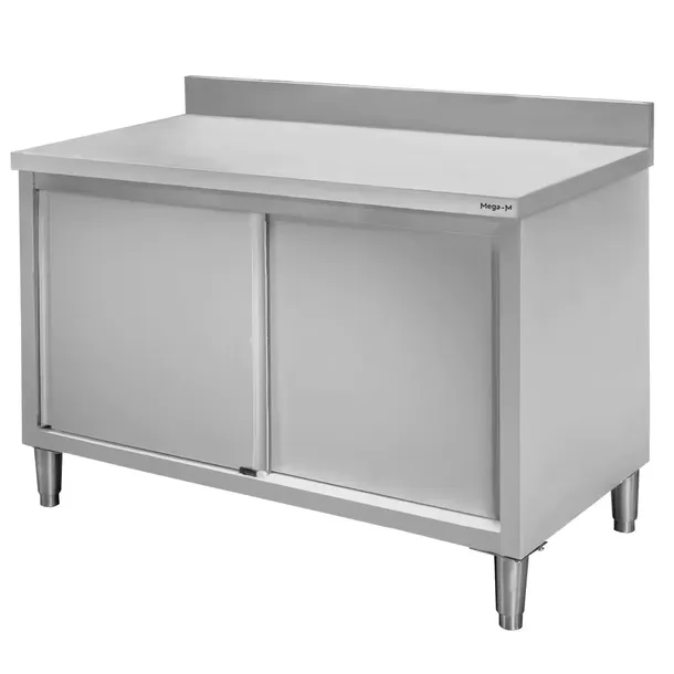 STÓŁ GASTRONOMICZNY z SZAFKĄ 120x60cm ze Stali Nierdzewnej Przyścienny