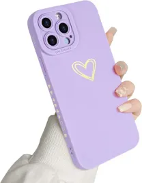 etui-newseego-iphone-13-pro-max-fioletowe-silikonowe-serce-zlote