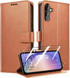 etui-samsung-a54-5g-portfel-szklo-hartowane-pokrowiec-brazowy