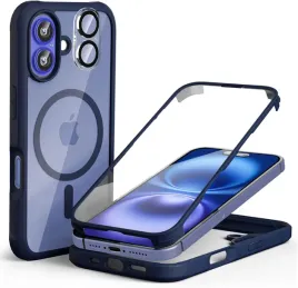 etui-iphone-16-plus-360-niebieskie-przezroczyste-leedia-magsafe