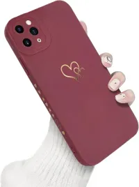 etui-iphone-11-pro-max-bordowe-silikon-serca-zlote-newseego