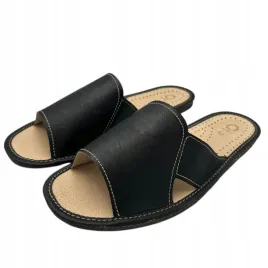 kapcie-meskie-czarne-klasyczne-z-profilowana-skorzana-wkladka-r-43