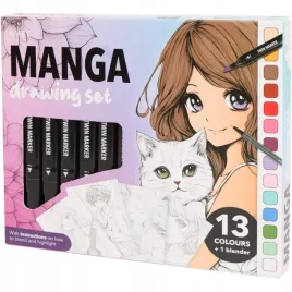 manga-zestaw-do-rysowania-kolorowanki-markery-cienkopis-zakreslacz
