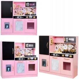 kuchnia-drewniana-lodowka-piekarnik-kostkarka-dla-dzieci-duza-rozowa