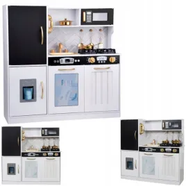 kuchnia-kuchenka-drewniana-lodowka-kostkarka-piekarnik-zlew-dla-dzieci-duza