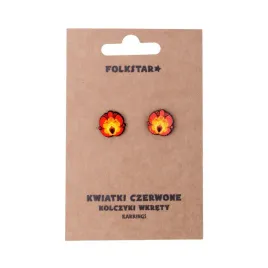kolczyki-wkrety-folk-kwiaty-lowickie-czerwone