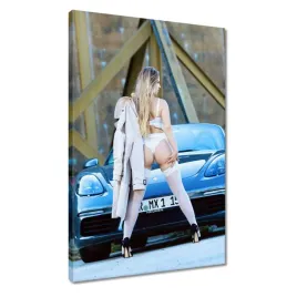 obrazy-40x60-piekna-kobieta-i-szybkie-auto