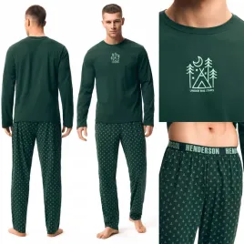pizama-meska-henderson-komplet-z-dlugim-rekawem-100percent-bawelna-zielony-m