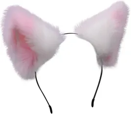 urocze-futrzane-kocie-lisie-uszy-cosplay-anime-furry-opaska-bialo-rozowe