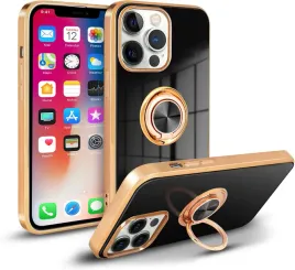 etui-iphone-13-pro-czarne-zlote-z-ringiem-magnetyczne-silikon-tpu