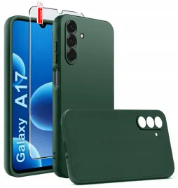 etui-zielone-matowe-silikon-slim-do-samsung-a17-5g-szklo-9h