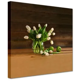 obrazy-20x20-biale-tulipany-w-wazonie