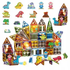 magnetyczne-klocki-konstrukcyjne-swiecacy-zestaw-dinozaury-magnesy-led-98el