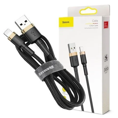 kabel-baseus-cafule-usb-lightning-do-iphone-ipad-ipod-2a-3m-zloty-stan-nowy