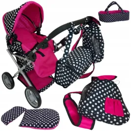 wozek-dla-lalek-torba-nosidlo-posciel-plecak-zestaw-2w1-czarno-rozowy
