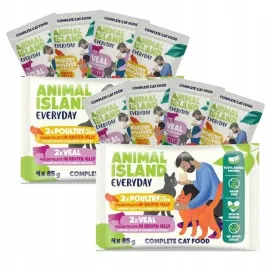 animal-island-everyday-mokra-karma-kota-cielecina-drob-mix-saszetki-8x85g