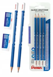 olowek-drewniany-4-sztuki-2b-hb-pentel-2-gumki-do-mazania-zeh03