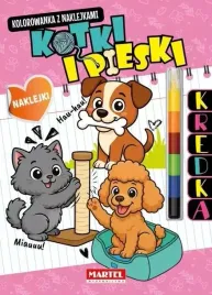 kolorowanka-z-kredka-kotki-i-pieski