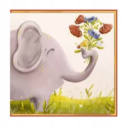 karnet-kw-slon-z-bukietem