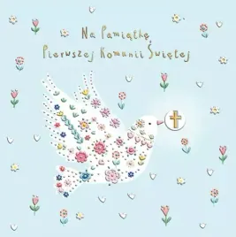 karnet-komunijny-golab-w-kwiatach