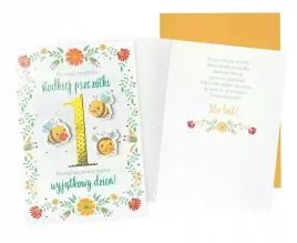 karnet-b6-urodziny-roczek-pszczolki