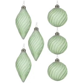 jasnozielone-bombki-choinkowe-ksztaltki-sople-8-cm-mix-6szt-zlobione