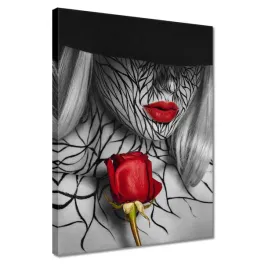 obrazy-30x40-czerwone-usta-i-czerwona-roza