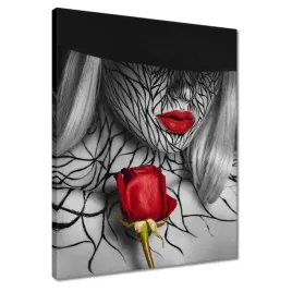 obrazy-40x50-czerwone-usta-i-czerwona-roza