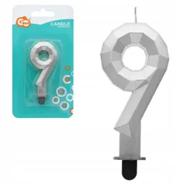 swieczka-cyferka-9-diament-metalik-srebrny-76cm