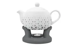 komplet-dzbanek-z-podgrzewaczem-bella-fiore-trojkaty-bialy