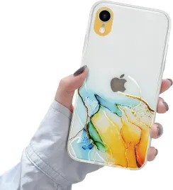 etui-iphone-xr-marmur-3d-silikonowe-przezroczyste-pomaranczowe