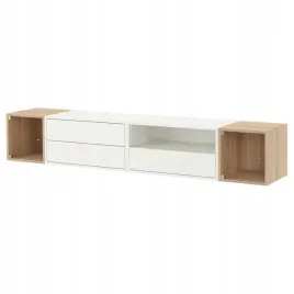 ikea-eket-szafka-na-tvhifi-bialy-dab-bejcowany-na-bialo-210x35x35-cm