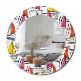 stylowe-okragle-lustro-scienne-z-nadrukiem-na-szkle-kolorowe-lodki-fi-50-cm