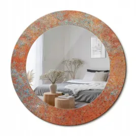 okragle-scienne-ozdobne-lustro-w-szklanej-obramowce-rdzawy-metal-fi-50-cm