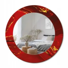 lustro-z-nadrukiem-do-lazienki-kuchni-przedpokoju-czerwony-marmur-fi-50-cm
