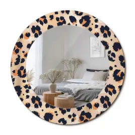 stylowe-okragle-lustro-scienne-z-nadrukiem-na-szkle-wzor-w-cetki-fi-50-cm