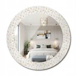 stylowe-okragle-lustro-scienne-z-nadrukiem-na-szkle-ptasie-piora-fi-60-cm