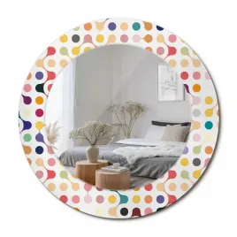 lustro-z-nadrukiem-do-lazienki-kuchni-przedpokoju-pop-art-kropki-fi-50-cm