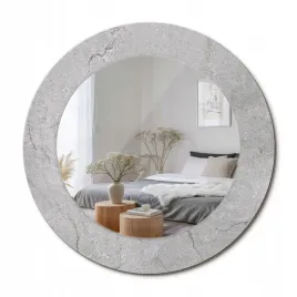 lustro-premium-z-szklana-ozdobna-rama-z-nadrukiem-szary-cement-fi-50-cm