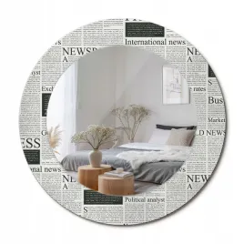 okragle-lustro-premium-z-szklana-ozdobna-rama-z-nadrukiem-gazety-fi-50-cm