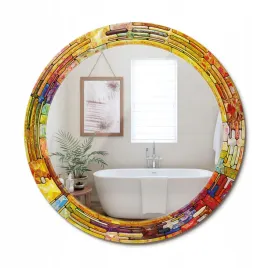 lustro-premium-z-szklana-ozdobna-rama-z-nadrukiem-kolorowy-witraz-fi-70-cm