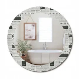 okragle-lustro-premium-z-szklana-ozdobna-rama-z-nadrukiem-gazety-fi-70-cm