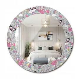 lustro-z-nadrukiem-do-lazienki-kuchni-przedpokoju-panda-jednorozec-fi-60-cm
